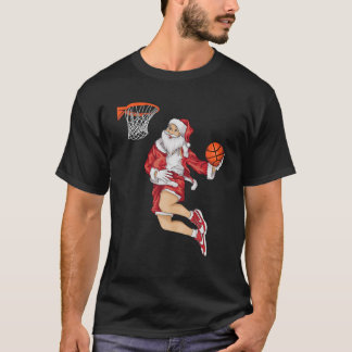 T-shirt Santa Basketball Dunk Christmas | Athlète d'hiver