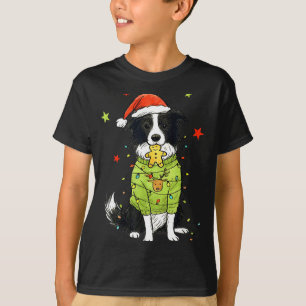 T-shirt Santa Border Collie Noël Border Collie Chien Maman