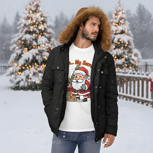 T-shirt Santa Caught Stealing Cookies Funny Cartoon  (Créateur téléchargé)