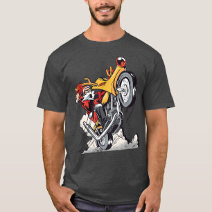 T-shirt Santa Claus à cheval un Reindeer Motorbike Fun Xma