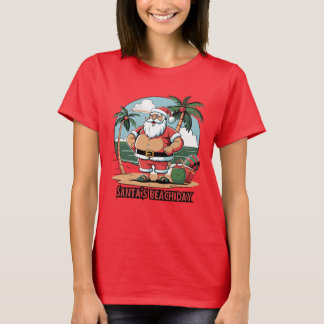 T-shirt Santa Claus avec une torsion - Jour de la plage