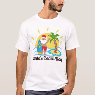 T-shirt Santa Claus avec une torsion - Jour de la plage