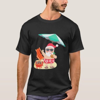 T-shirt Santa Claus Beach Drôle Noël Été En Juillet