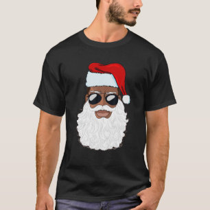 T-shirt Santa Claus Black Xmas Père Noël Afro-afro-américa