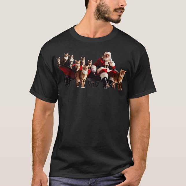 T-shirt Santa Claus cat lover (Devant)