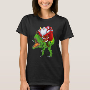 T-shirt Santa Claus équitation Dinosaur Reindeer Noël Pa