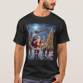T-shirt Santa Claus is giving gifts