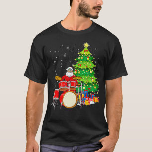 T-shirt Santa Claus Jouer des tambours à proximité de Chri