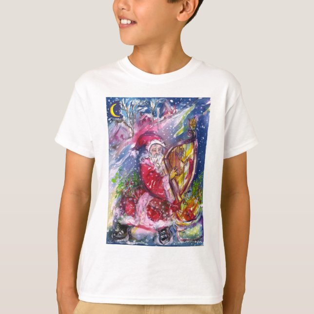 T-shirt SANTA CLAUS JOUER LA CHEVAUCHE EN LUNDI Noël (Devant)
