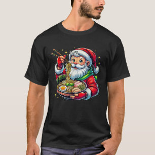 T-shirt Santa Claus Manger Ramen nouilles japonaises Anime