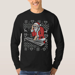 T-shirt Santa Claus Music DJ Ugly Christmas Tacky Xmas