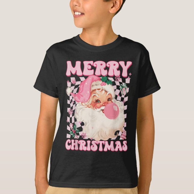 T-shirt Santa Claus Nk Sungles Blowing Bubble Gum Christma (Devant)