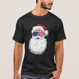 T-shirt Santa Claus Patriotique USA Lunettes de soleil Noë