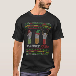 T-shirt Santa Claus Pharmacie Crew Noël pilules Snowman