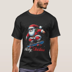 T-shirt Santa Claus Skateboard Skateboard Merry Chris