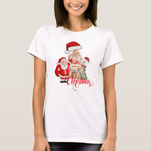 T-shirt Santa Claus, Snowman & Gingerbread House Classic C