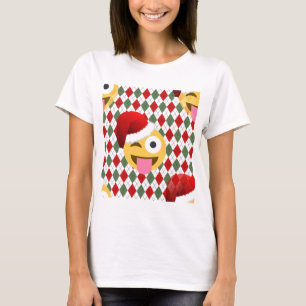 T-shirt santa claus wink emoji