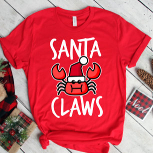 T-shirt Santa Claws New England Crab Funny Christmas