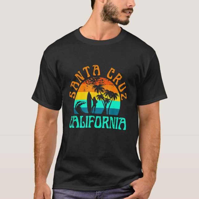 T-shirt Santa Cruz Beach California Surf Surfer Retro Suns (Devant)