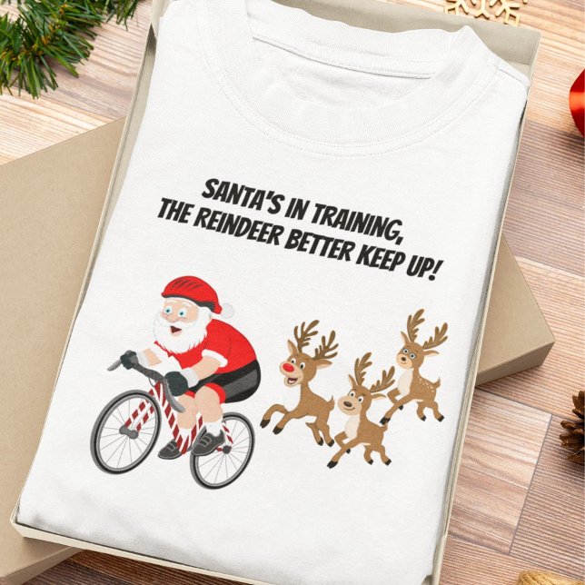 T-shirt Santa Cycling with Reindeer (Créateur téléchargé)