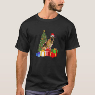 T-shirt Santa German Shepherd Dog Christmas Tree Light Dog