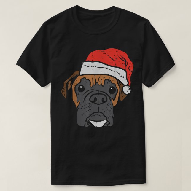 T-shirt Santa Hat Boer Chien Noël PJs Noël Amoureux des ch (Design devant)