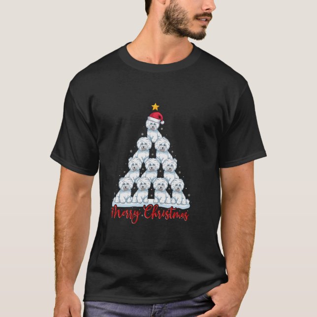 T-shirt Santa Hat Ugly Xmas Funny Bichon Frise Chien Chris (Devant)
