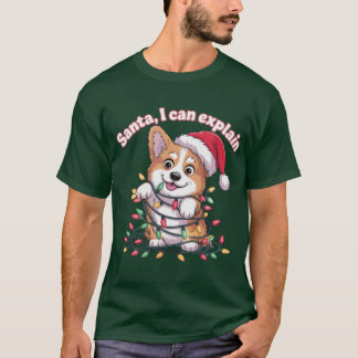 T-shirt Santa je peux expliquer jolies lumières de Noël co