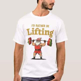 T-shirt Santa Lifting Weights