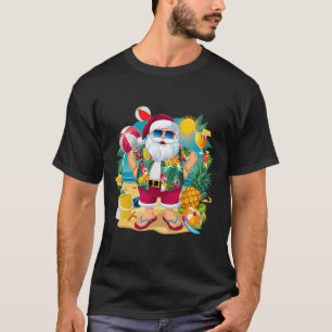 T-shirt Santa Noël en juillet sur la plage Vacances d'été