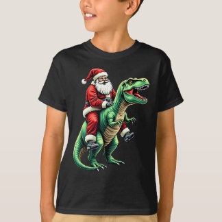 T-shirt Santa on dinosaur