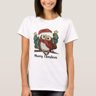 T-shirt Santa Owl Christmas T Shirt