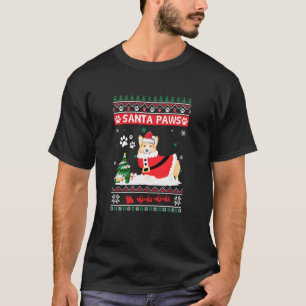 T-shirt Santa Paws Corgi Joyeux Noël Chien Xmas