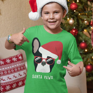 T-shirt Santa Paws Noël Bouledogue Français