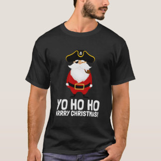 T-shirt Santa Pirate Yo Ho Ho Arry Eye Patch Captain