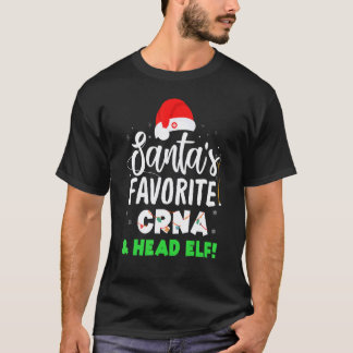 T-shirt Santa Préféré Crna Chef Elfe Équipage Infirmière A