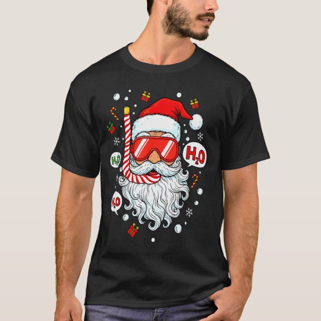 T-shirt Santa Scuba Diving Equipment Funny Scuba Diver Chr (Devant)