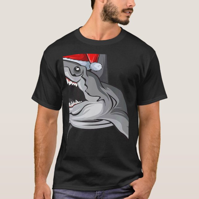 T-shirt Santa Sharkmas Xmas  Shark Christmas (Devant)