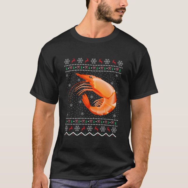 T-shirt Santa Shrimp Fish Ugly Shrimp (Devant)