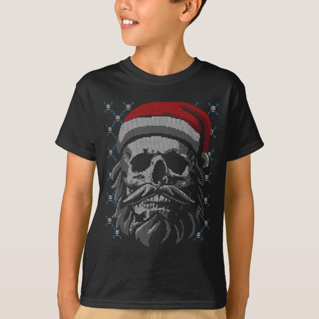 T-shirt Santa Skull Ugly Christmas Santa Lover Y Christmas (Devant)
