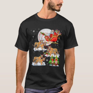 T-shirt Santa Sleigh Reindeer Tigers Xmas Gnomes Lover Kid