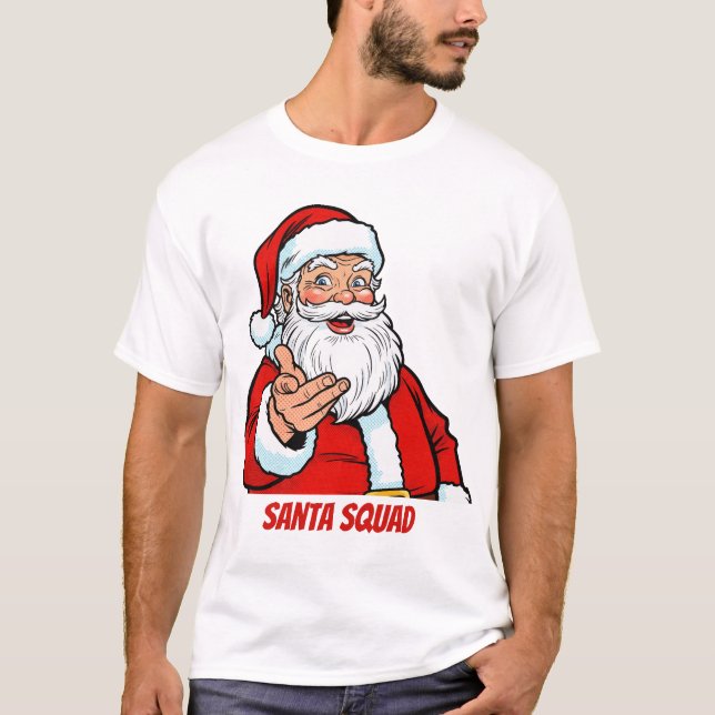 T-shirt Santa Squad Funny Christmas Family Matching (Devant)