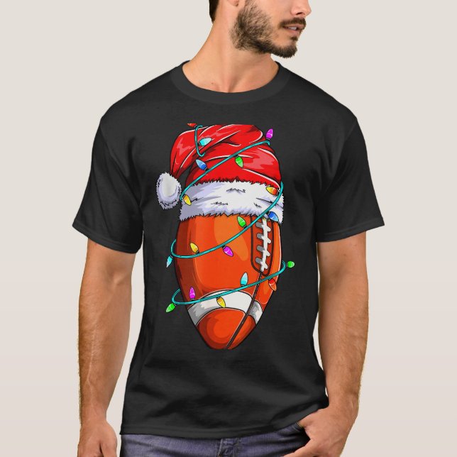 T-shirt Santa Srts Design For Men Boys Christmas Football  (Devant)