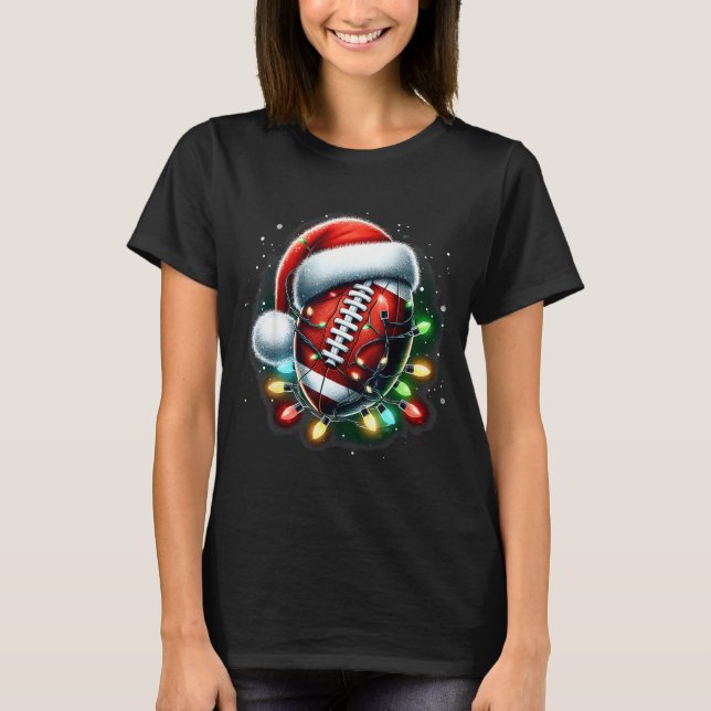 T-shirt Santa Srts Design For Men Boys Christmas Football  (Devant)