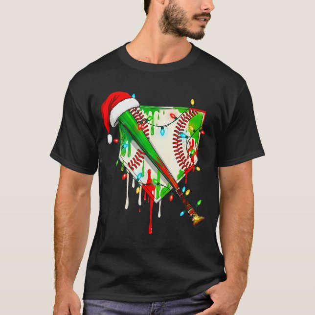 T-shirt Santa Srts Ice Baseball Christmas Xmas Pajama Kid  (Devant)