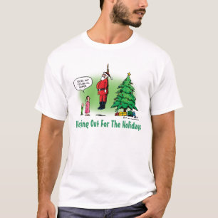 T-shirt Santa suspendu dessin animé tordu