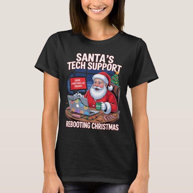 T-shirt Santa Tech s Support Rebooting Vibes (Devant)