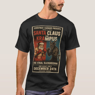 T-shirt Santa vs Krampus Fight Night Christmas Shirt – Dar