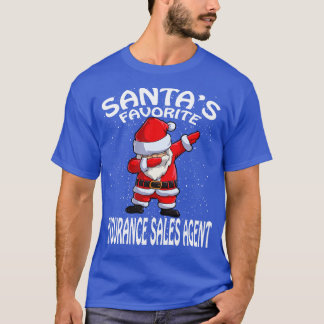 T-shirt Santas Favori Assurance Vente Agent Noël