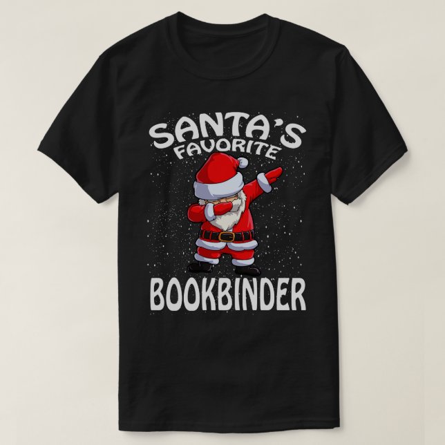 T-shirt Santas Favori Bookbinder Noël (Design devant)